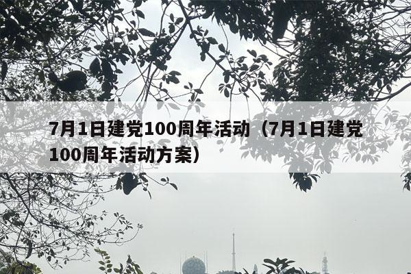 7月1日建党100周年活动（7月1日建党100周年活动方案）