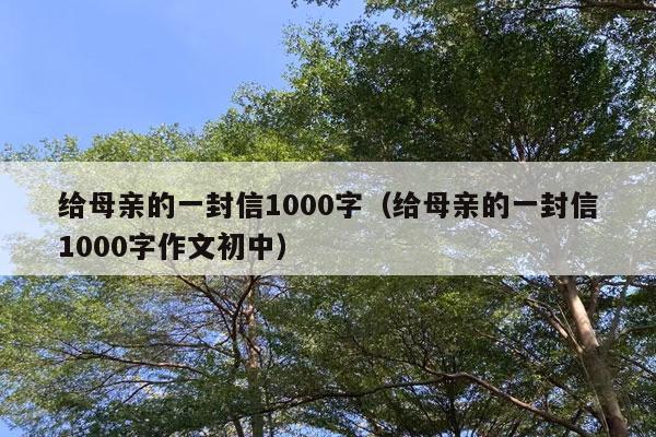 给母亲的一封信1000字（给母亲的一封信1000字作文初中）