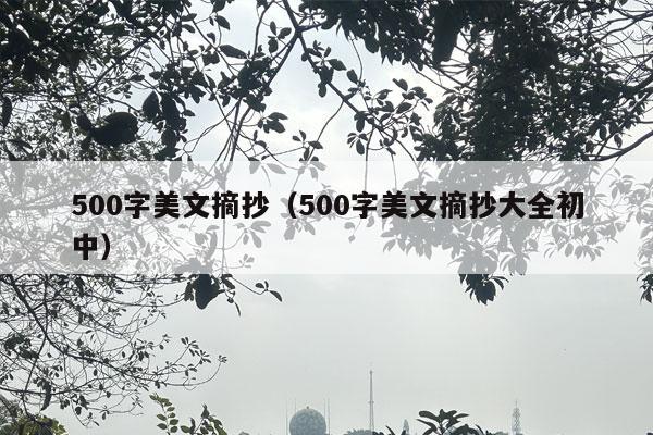 500字美文摘抄（500字美文摘抄大全初中）