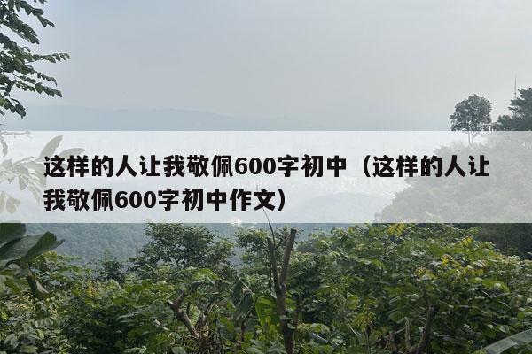 这样的人让我敬佩600字初中（这样的人让我敬佩600字初中作文）