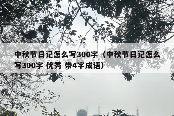 中秋节日记怎么写300字（中秋节日记怎么写300字 优秀 带4字成语）