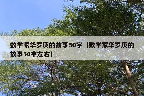 数学家华罗庚的故事50字（数学家华罗庚的故事50字左右）