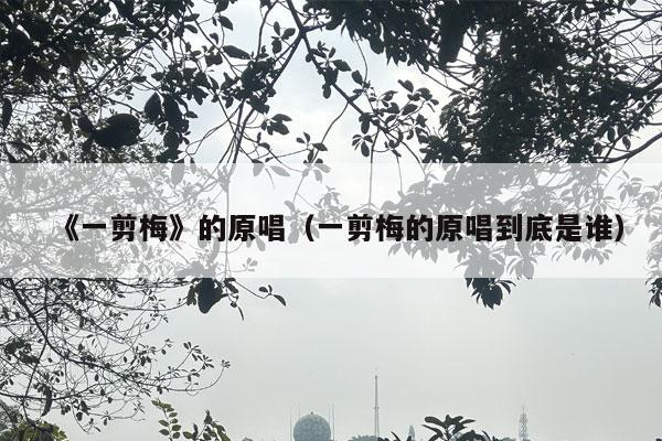 《一剪梅》的原唱（一剪梅的原唱到底是谁）