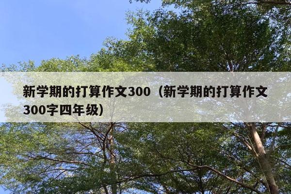 新学期的打算作文300（新学期的打算作文300字四年级）