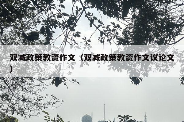 双减政策教资作文（双减政策教资作文议论文）