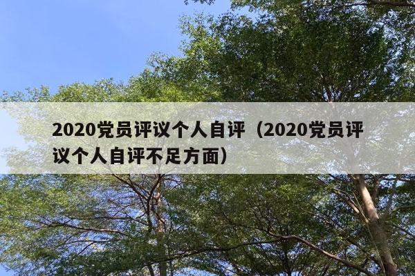 2020党员评议个人自评（2020党员评议个人自评不足方面）