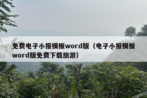 免费电子小报模板word版（电子小报模板word版免费下载旅游）