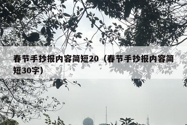 春节手抄报内容简短20（春节手抄报内容简短30字）