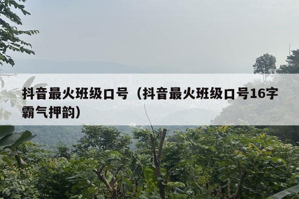 抖音最火班级口号（抖音最火班级口号16字霸气押韵）