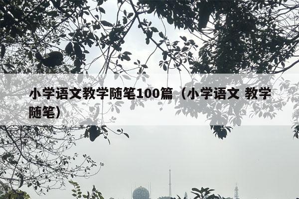 小学语文教学随笔100篇（小学语文 教学随笔）