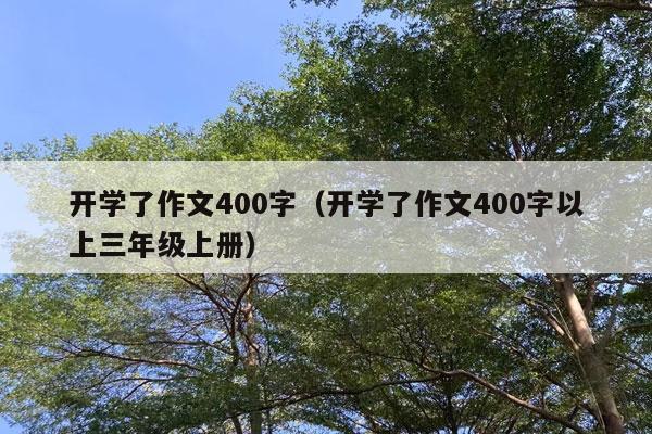 开学了作文400字（开学了作文400字以上三年级上册）