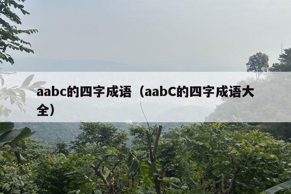 aabc的四字成语（aabC的四字成语大全）