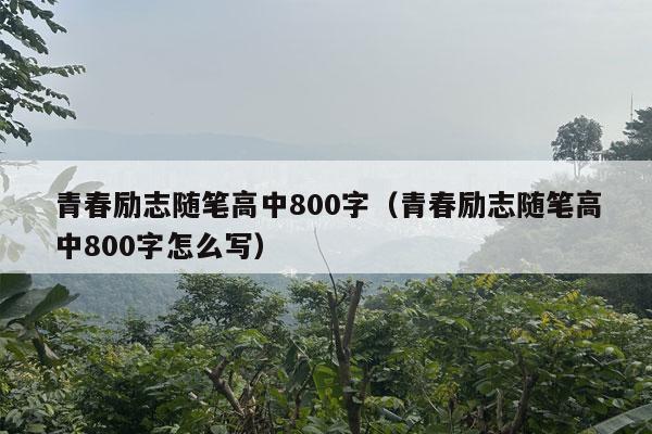 青春励志随笔高中800字（青春励志随笔高中800字怎么写）