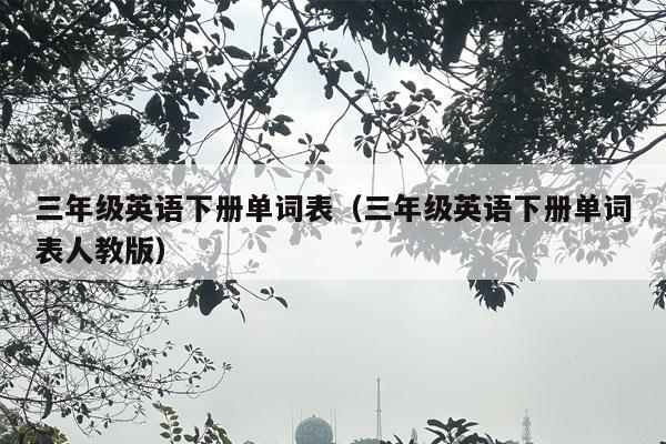 三年级英语下册单词表（三年级英语下册单词表人教版）