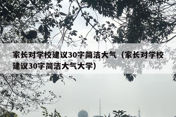 家长对学校建议30字简洁大气（家长对学校建议30字简洁大气大学）