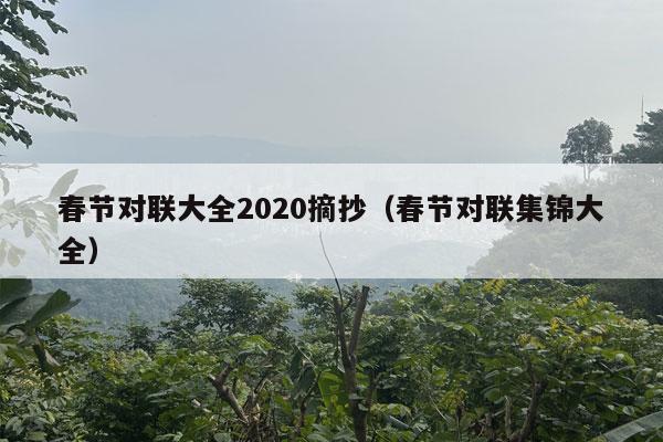 春节对联大全2020摘抄（春节对联集锦大全）