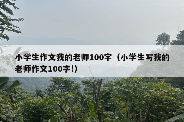 小学生作文我的老师100字（小学生写我的老师作文100字!）