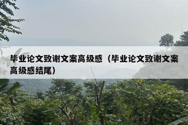 毕业论文致谢文案高级感（毕业论文致谢文案高级感结尾）