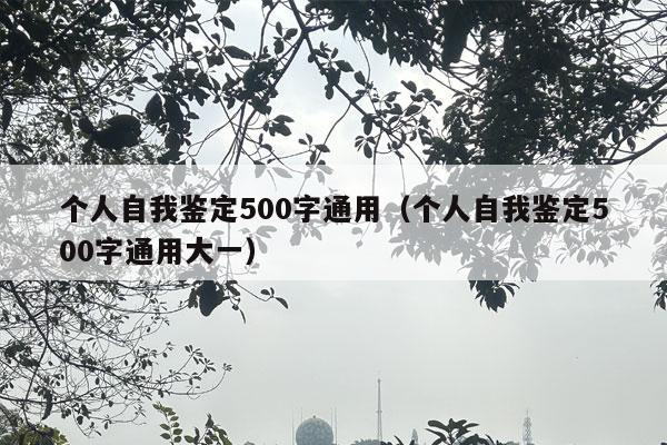 个人自我鉴定500字通用（个人自我鉴定500字通用大一）