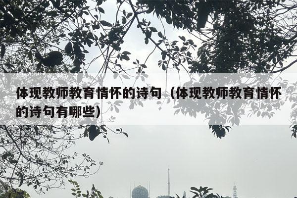 体现教师教育情怀的诗句（体现教师教育情怀的诗句有哪些）