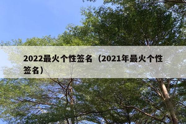 2022最火个性签名（2021年最火个性签名）