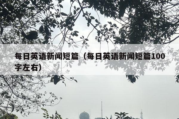 每日英语新闻短篇（每日英语新闻短篇100字左右）