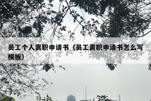 员工个人离职申请书（员工离职申请书怎么写模板）