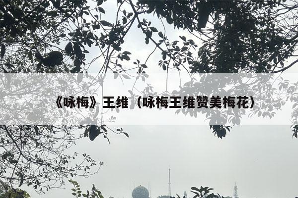 《咏梅》王维（咏梅王维赞美梅花）