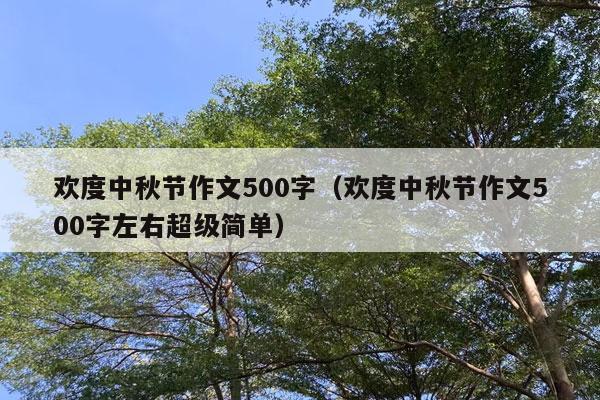 欢度中秋节作文500字（欢度中秋节作文500字左右超级简单）