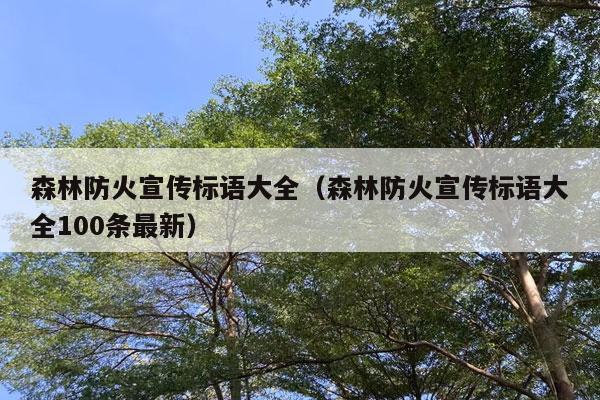 森林防火宣传标语大全（森林防火宣传标语大全100条最新）