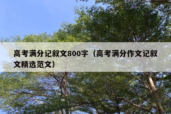 高考满分记叙文800字（高考满分作文记叙文精选范文）