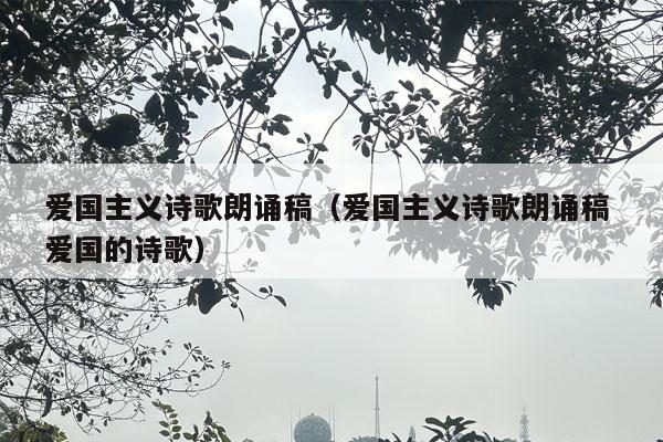 爱国主义诗歌朗诵稿（爱国主义诗歌朗诵稿 爱国的诗歌）