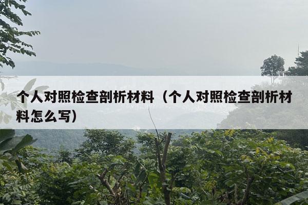 个人对照检查剖析材料（个人对照检查剖析材料怎么写）